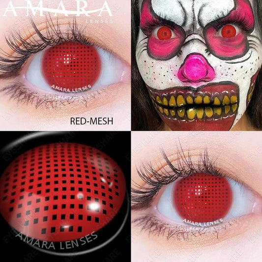 Red Mesh Sclera Contact Lenses