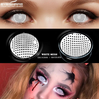 White Mesh Sclera Contact Lenses