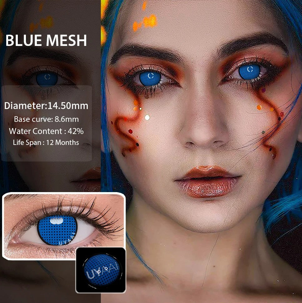 Blue Mesh Sclera Contact Lenses