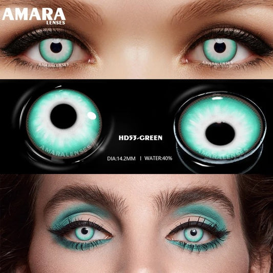 Glowing Green Contact Lenses