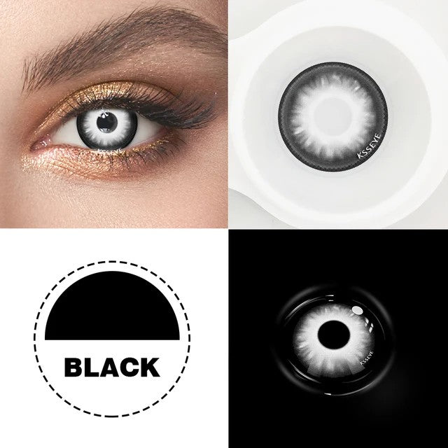 Glowing Black Contact Lenses