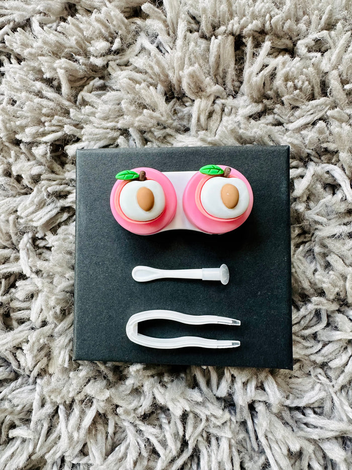Peach Contact Lens Case & Kit