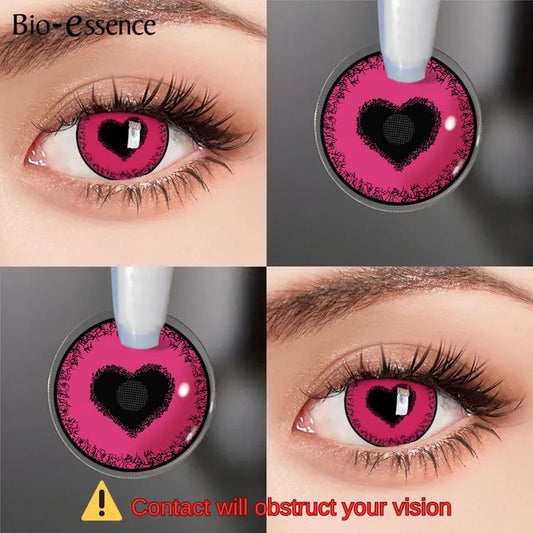 Pink Heart Contact Lenses