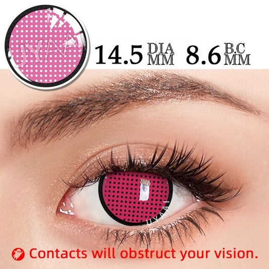 Pink Mesh Sclera Contact Lenses