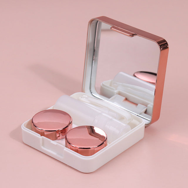 Metallic Rose Gold Contact Lens Case & Kit