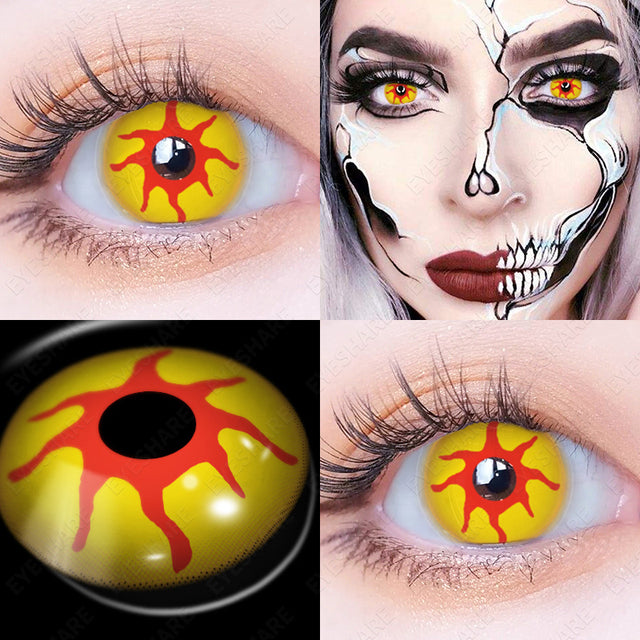 Blood Splatter Yellow Contact Lenses