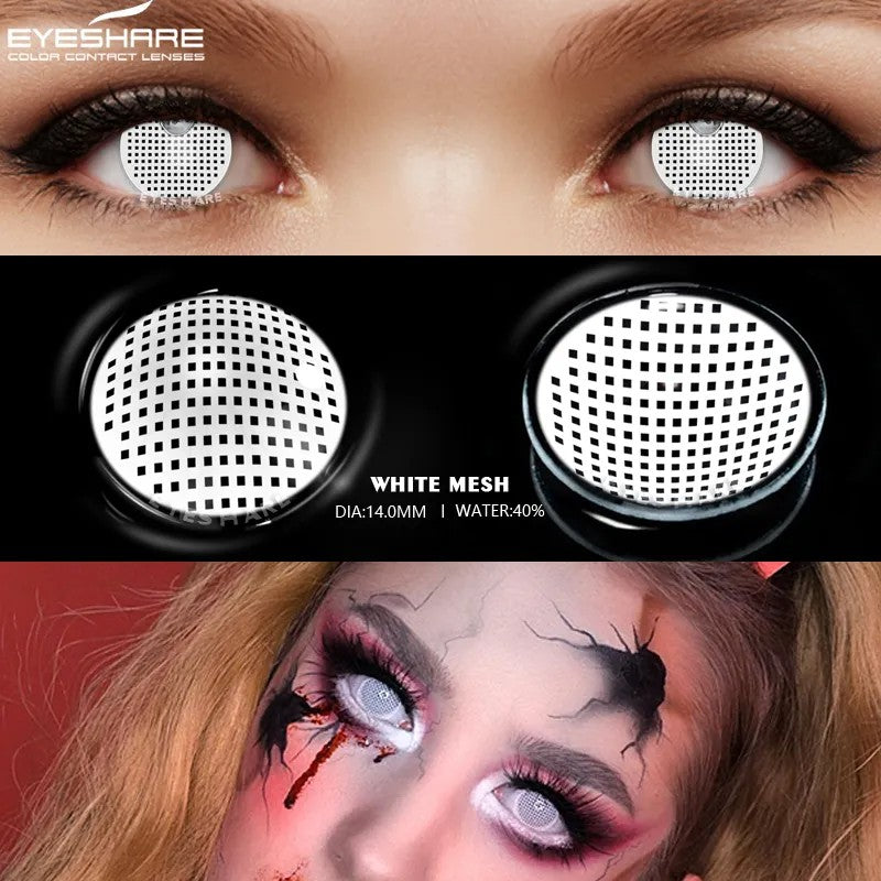 White Mesh Sclera Contact Lenses