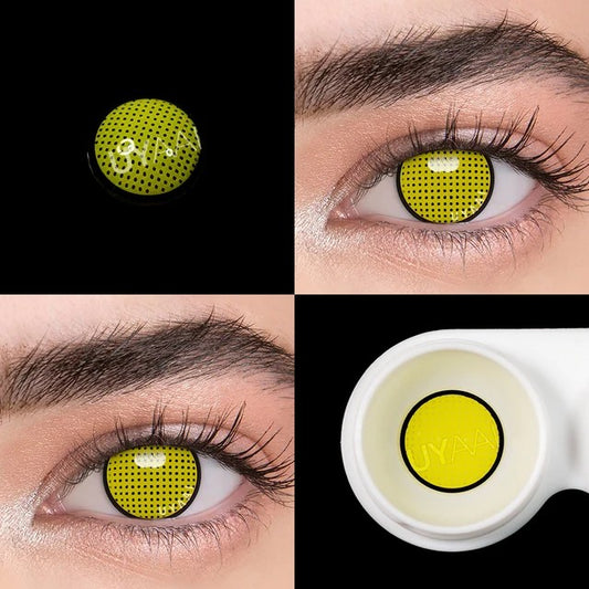 Yellow Mesh Sclera Contact Lenses