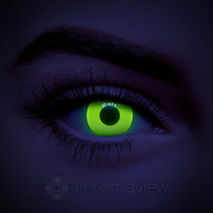 Yellow Glow in the Dark Contact Lenses